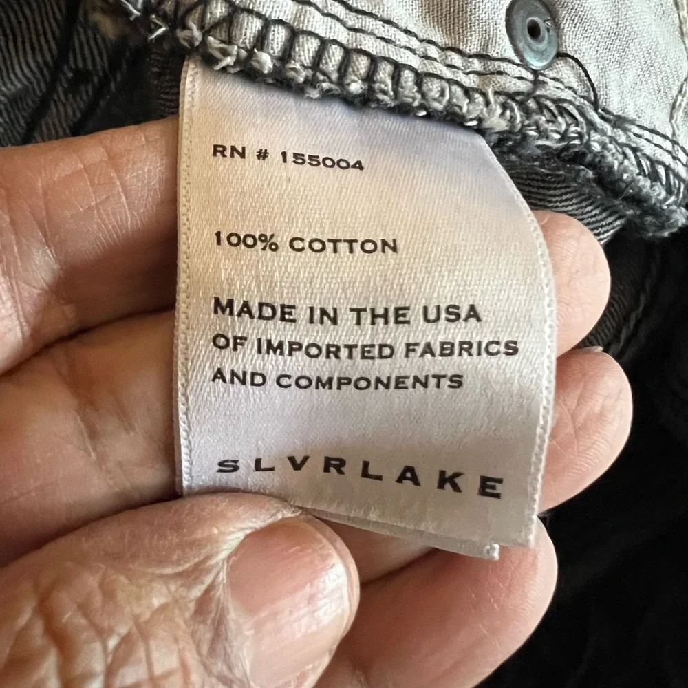 SLVRLAKE London Crop Jeans 27 High Rise Straight Leg Black Gray Wash USA Y2K - Picture 5 of 7